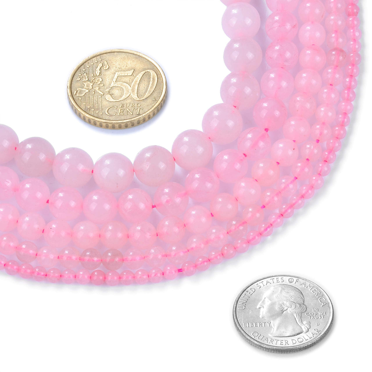 Natural Stone Beads 6mm Rose Quartz Gemstone Round Loose Beads Crystal Energy Stone Healing Power for Jewelry Making DIY,1 Strand 15"
