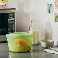 Stasher Reusable Silicone Storage Bag, Food Storage Container, Microwave and Dishwasher Safe, Leak-free, Bundle 3-Pack Bowls, Blue + Lavender + Green