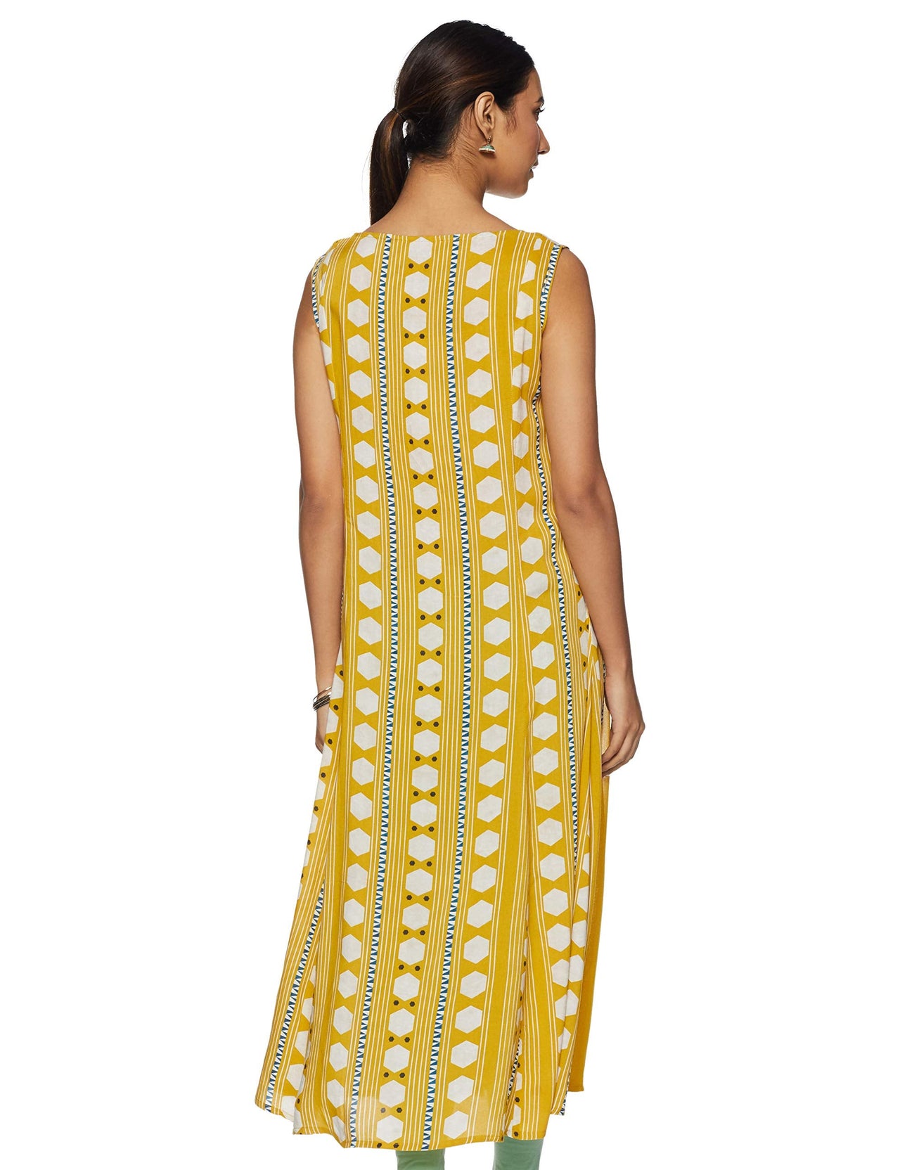 W for Woman Women's  Viscose A-Line Kurta S (8) Yellow
