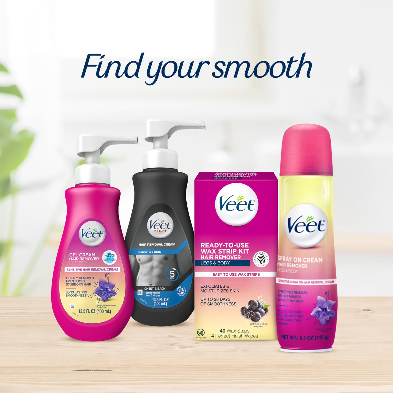 Veet Hair Removal Gel Cream, Sensitive Skin Formula, 400Ml, Women