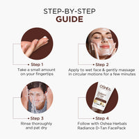 Oshea Herbals Radiance DTan Facewash for All Skin Types | Tan Removal Formula with Whitening & Brightening | Enriched with Green Apple & Basil Extract | Paraben &Soap Free 120g
