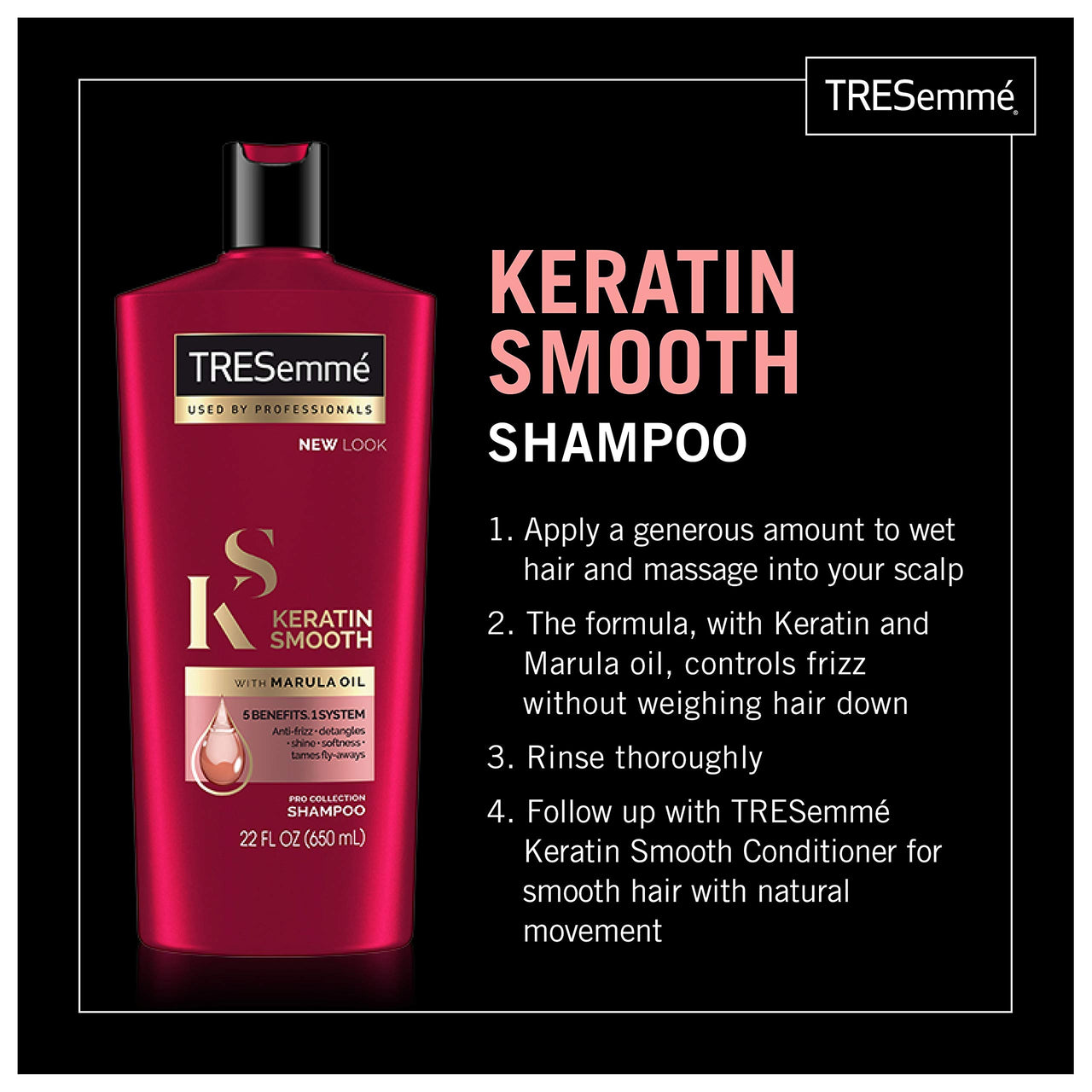 Tresemme Shampoo, Keratin Smooth, 650Ml