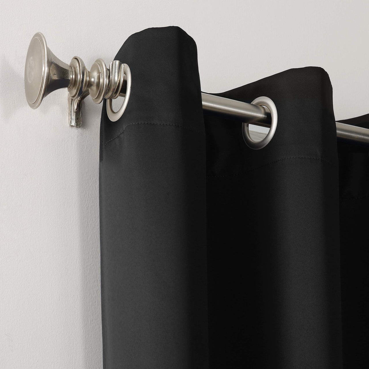 Sun Zero Easton Energy Saving Blackout Grommet Curtain Panel, 40" x 54", Black 40" x 54"