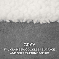 Furhaven Replacement Dog Bed Cover Sherpa & Suede Snuggery, Machine Washable - Gray, 35-inch
