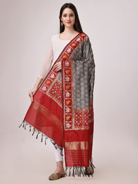 KAPAAHA Women's  Woven Silk Blend Patola Fulwadi Dupatta, Width 45 inch, Length 2.5 meter