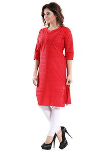 QUEEN SHIELD Women's  Formal & Casual Cotton Chikan-Kari Kurta (4444.)