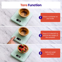 Etekcity Food Kitchen Scale, Digital Grams and Ounces for Weight Loss, Baking, Cooking, Keto and Meal Prep, LCD Display, Medium, Green