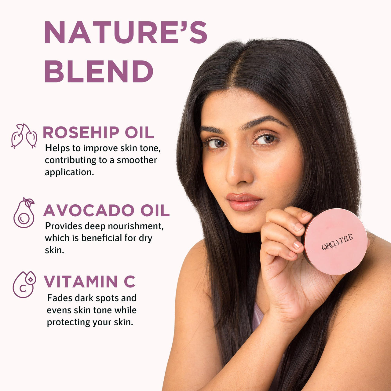 Orgatre MoodBliss Compact Powder for Women - Matte Finish, Oil Control, Long-Lasting, Lightweight & Buildable for Oily & Dry Skin (Natural Beige, 9 gm)