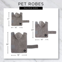 Bone Dry Pet Robe Collection, Embroidered Absorbent Microfiber Bath Robe with Adjustable Closure, for Dogs & Cats, Medium, Red