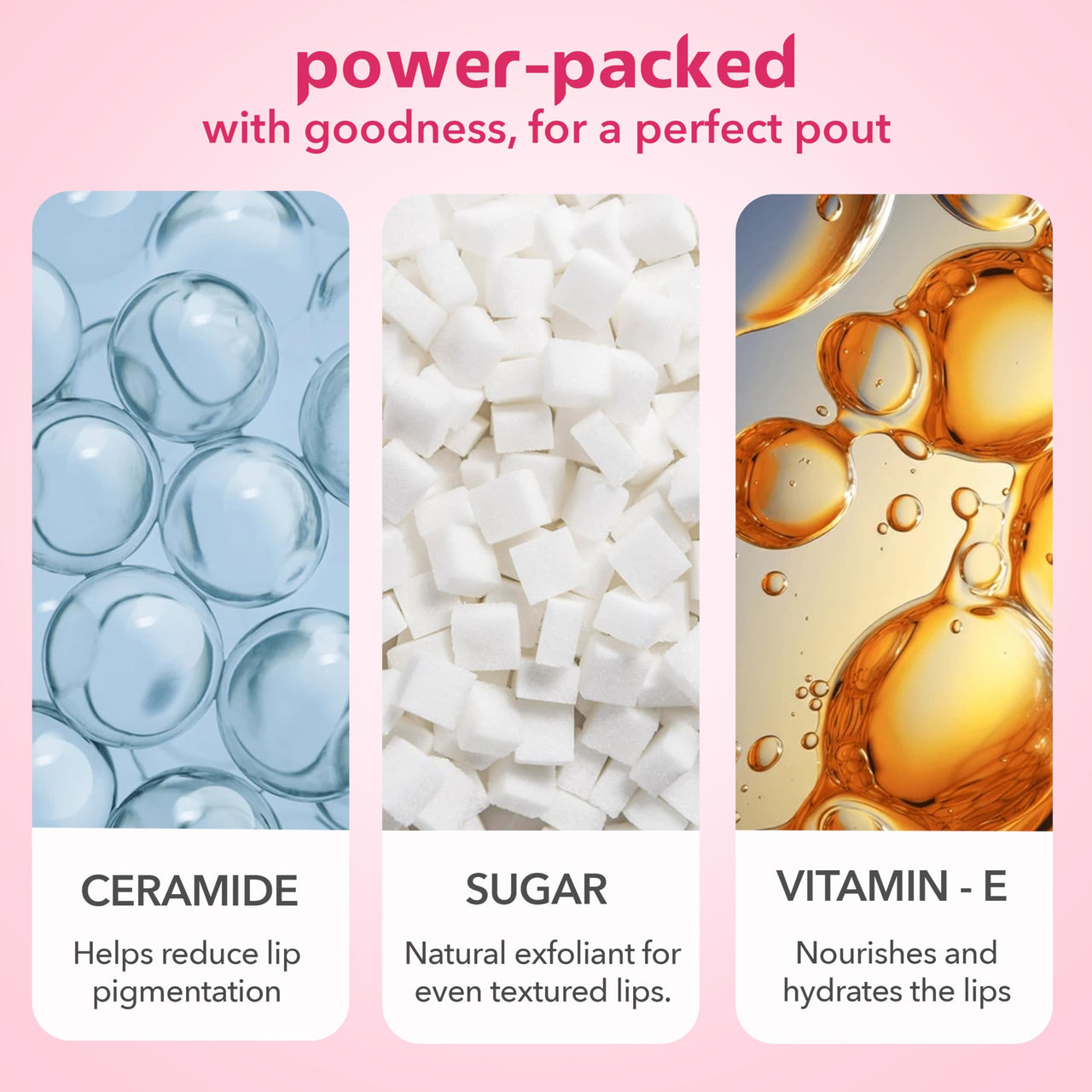 Lotus Herbals Sugar Delight Lip Balm With Spf 15 For Dry And Chapped Lips, Reduces Pigmentation, Moisturises Deeply, Glossy Finish, With Ceramides And Vitamin E, Pink Tint, Fruity Scent,(Pink, 10Gm)