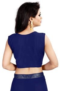 Anjaneya Sarees Women's  Georgette Saree With Blouse Piece