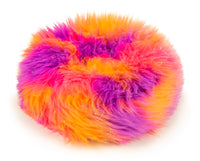 goDog Furballz Ring Squeaky Plush Dog Toy, Chew Guard Technology - Warm Rainbow, Large Furballz Ring (Warm Rainbow)