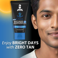 Muuchstac Mens Ocean Moisturizer & Sunscreen Matte Look Spf 18+ Cream With Turmeric & Aloe Vera Beads, Non-Sticky & Water Resistant 45 Ml - All