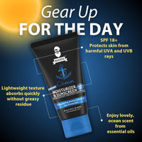 Muuchstac Mens Ocean Moisturizer & Sunscreen Matte Look Spf 18+ Cream With Turmeric & Aloe Vera Beads, Non-Sticky & Water Resistant 45 Ml - All