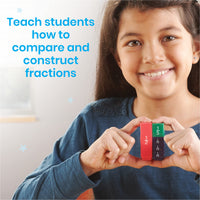 hand2mind Plastic Rainbow Fraction Tower Cubes Montessori Math Materials for Kids to Learn Fraction Equivalence Math Manipulatives 4th Grade Fraction Cube, Homeschool Supplies (Set of 51)