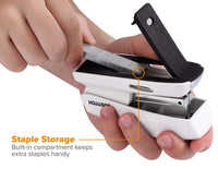 Bostitch Office 20 Sheet Stapler (Include 210 Staples), Small Stapler Size, Fits into The Palm of Your Hand, White (KT-B150-WHITE)