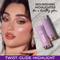 Just Herbs Born To Shimmery Golden Glow Smooth | Portable | Moisturises & Hydrates infused with Shea Butter and Cica Single Stroke All Day Long Highlighter for Women 14g