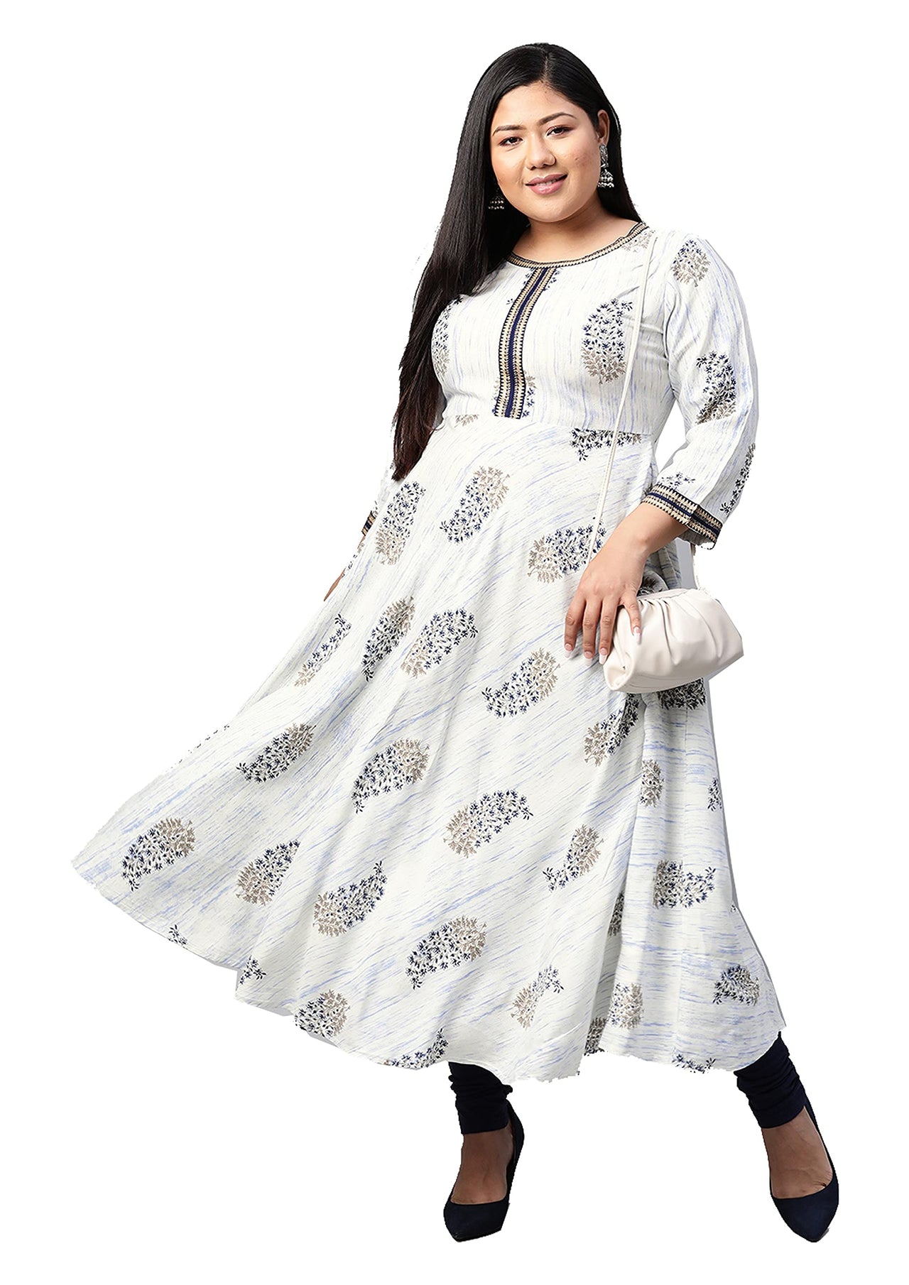 Yash Gallery Women's  Plus Size Plus Size Rayon Tie Dye Printed Anarkali Kurta for Women
