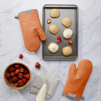 KitchenAid Asteroid Oven Mitt Set, Honey Orange 7