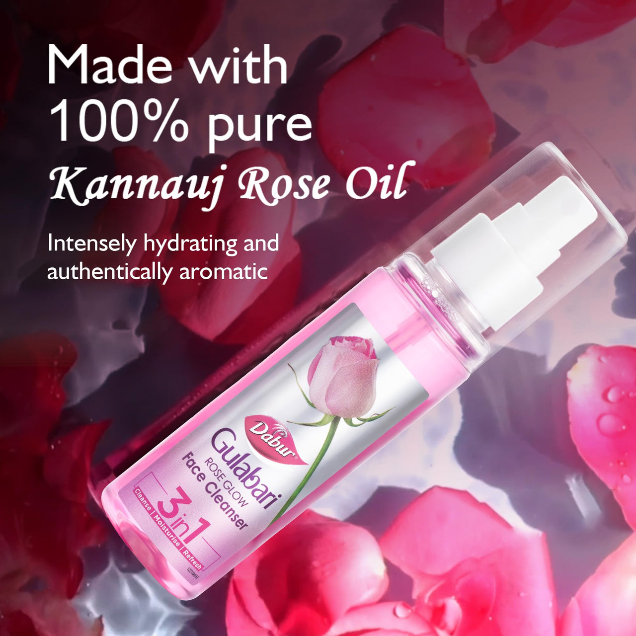 Dabur Gulabari Rose Glow Face Cleanser - 100ml | Gentle Cleanser for All Skin Types | Cleaner, Balanced & Hydrated Skin