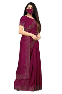 PUNYATHA CREATION Women's  & Girl's  Chanderi Chanderi Saree With Blouse Piece