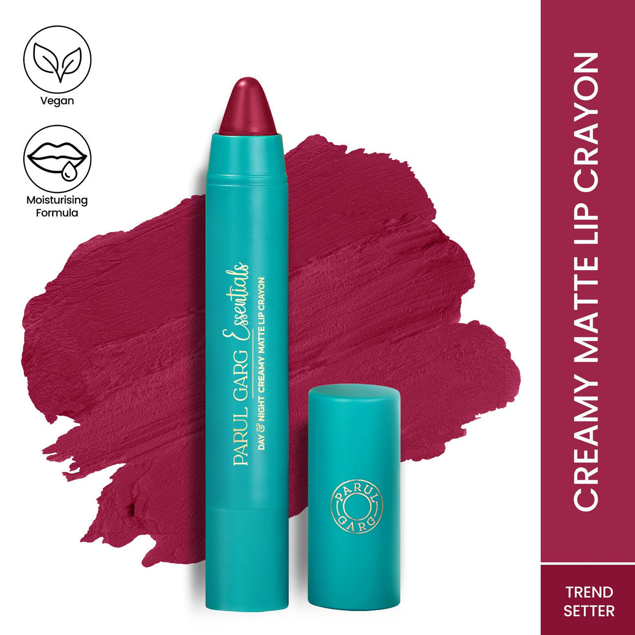 Parul Garg Beauty Creamy Matte Lip Crayon | Soft Matte & Hydrating Formula with Almond Oil & Vitamin E | Rich Pigment & Comfortable Wear | 100% Vegan (Trendsetter 11)