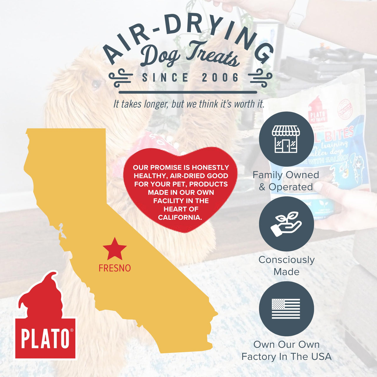 PLATO Small Bites Dog Treats, Natural Bite Sized Real Meat & Duck Flavor, Grain Free & High in Protein, Air Dried Authentic Ingredients, 2 Calories Per Treat, Made in the USA, 6 Ounces 6 Ounce (Pack of 1)