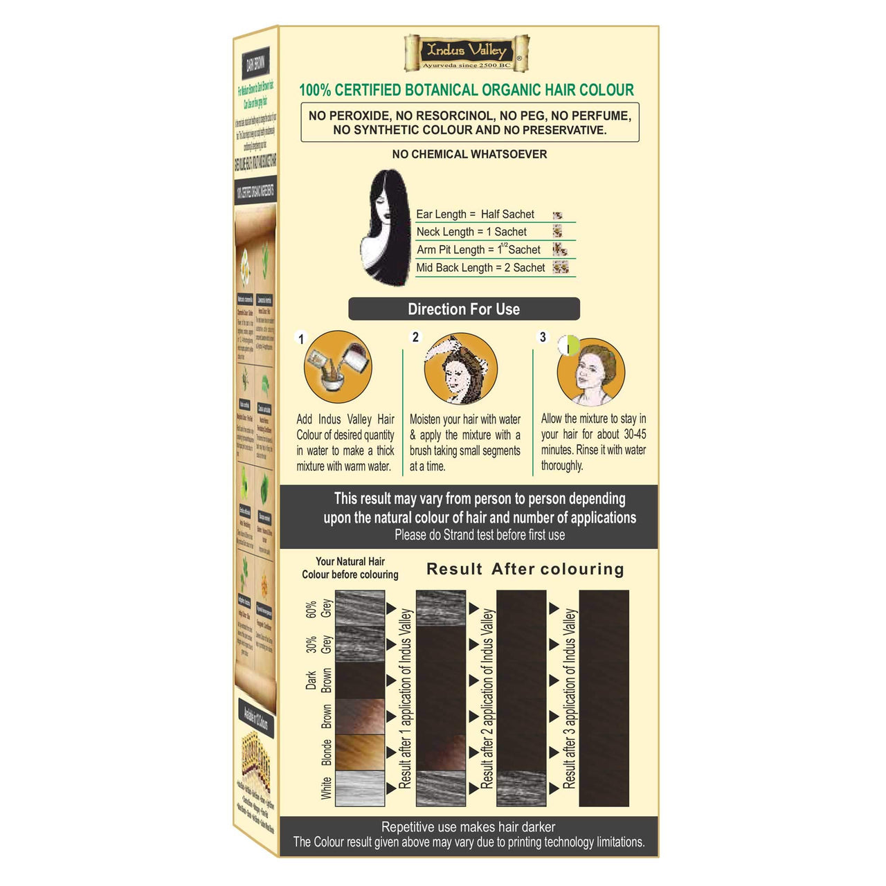 INDUS VALLEY 100% Botanical Dark Brown hair Color Dermatologist Recommended, Safe for Pregnent & Lactating Mother (120g)