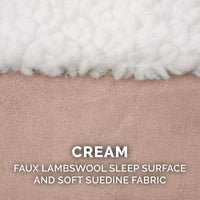 Furhaven Replacement Dog Bed Cover Sherpa & Suede Snuggery, Machine Washable - Cream, 26-inch