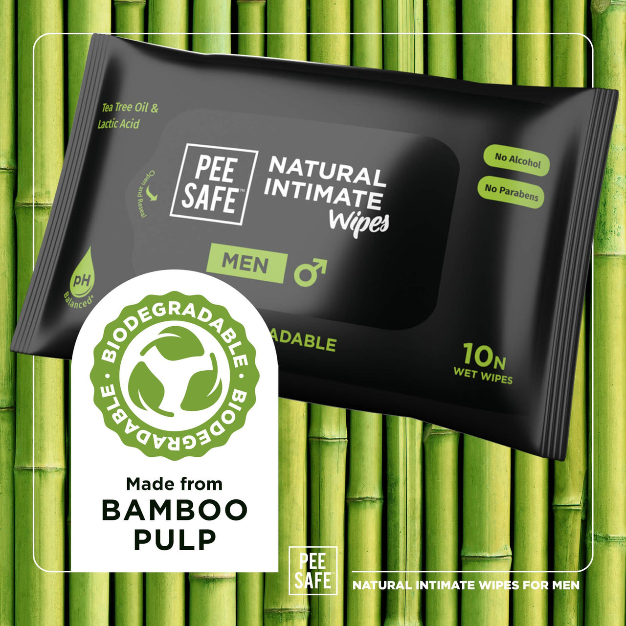 Pee Safe Intimate Wash (100ml) & Intimate Wipes (Pack of 10) | pH Balanced Pack For Ever Lasting Freshness | 100% Paraben And Sulfate Free
