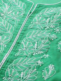 Ada Hand Embroidered New Lucknowi Chikankari Chanderi Kurta Kurti for Women A411175