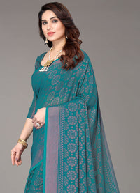 Winza Designer Women's  Chiffon Brasso Printed Saree with Blouse Piece (WDP Brasso Malini W)