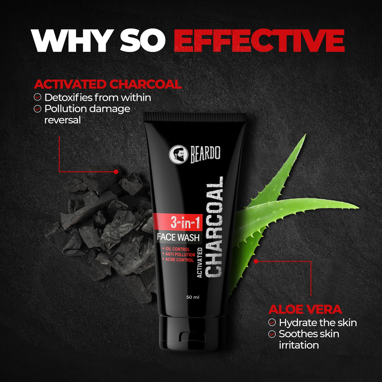 Beardo Charcoal 4-in-1 Giftset for Men | Complete Face & Body kit, pack of 4 (Facewash, Peel-off mask, Scrub, Soap) | Valentines day gift for husband | Gift for boyfriend | Gift for Men