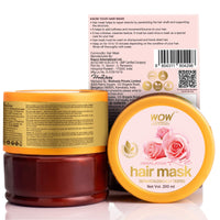 WOW Skin Science Himalayan Rose Hair Mask with Rose Hydrosol, Coconut Oil, Almond Oil & Argan Oil - For Volumnising Hair, Anti Smelly Scalp - No Parabens, Sulphate, Silicones, Color & PEG - 200mL