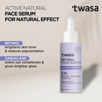 Twasa 0.8% Retinol Serum For Face Anti Aging With Bakuchiol | Retinol Night Serum For Beginners | Reduce Fine Lines & Wrinkles, Boost Collagen | Men & Women | All Skin Types (30 ml)