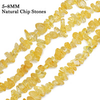 456 PCs Natural Chip Stone Beads, 5-8mm Irregular Multicolor Gemstones Loose Crystal Healing Citrine Rocks with Hole for Jewelry Making DIY Crafts