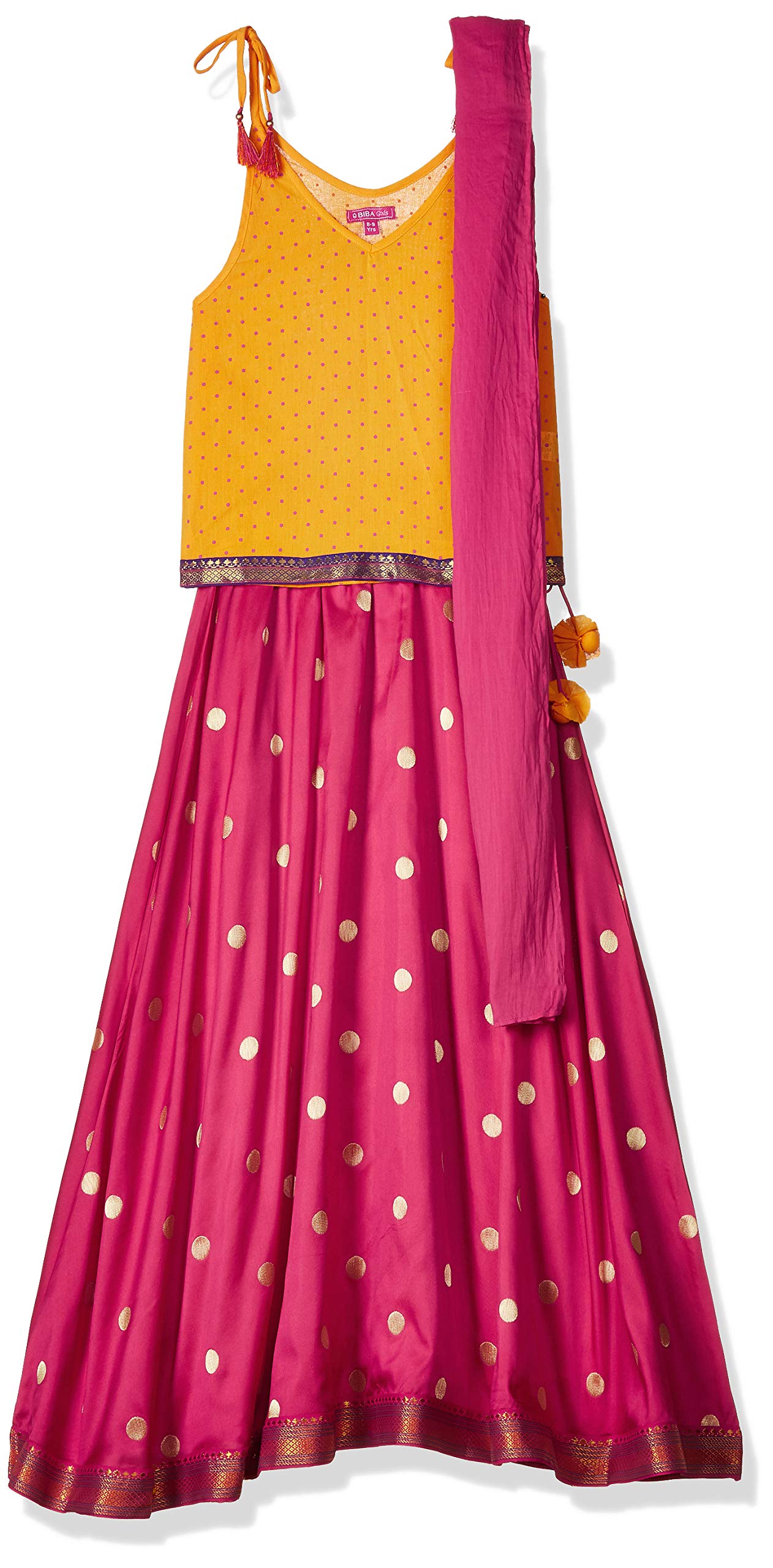 BIBA Girl's  Cotton Lehenga Set 4 Years-5 Years