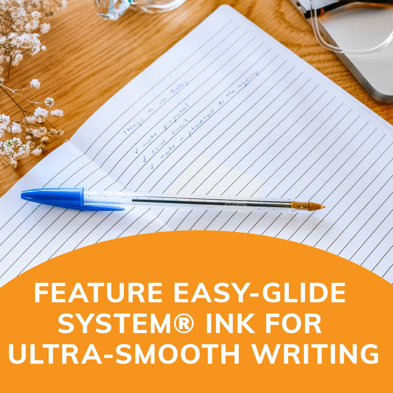 BIC Cristal Xtra Smooth Ballpoint Pen, Medium Point (1.0mm), Blue, 24-Count