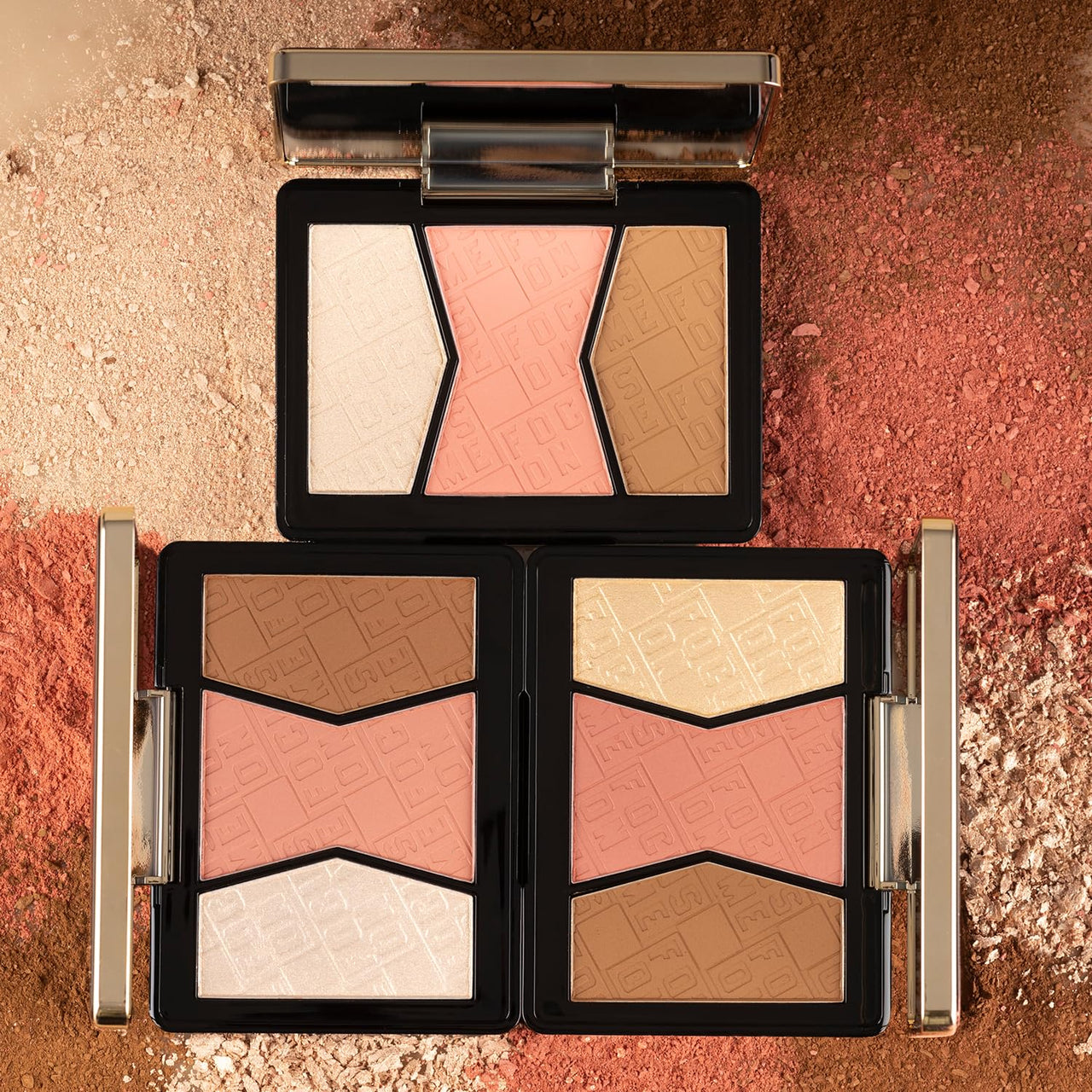 PAC Focus On Me 3 in 1 Bronzer Highlighter & Blush Palette for Face Makeup | Face Palette with Lightweight Natural Shimmer Glow Compact Powder | Full Coverage & Long Lasting for All Skin Type - Dark