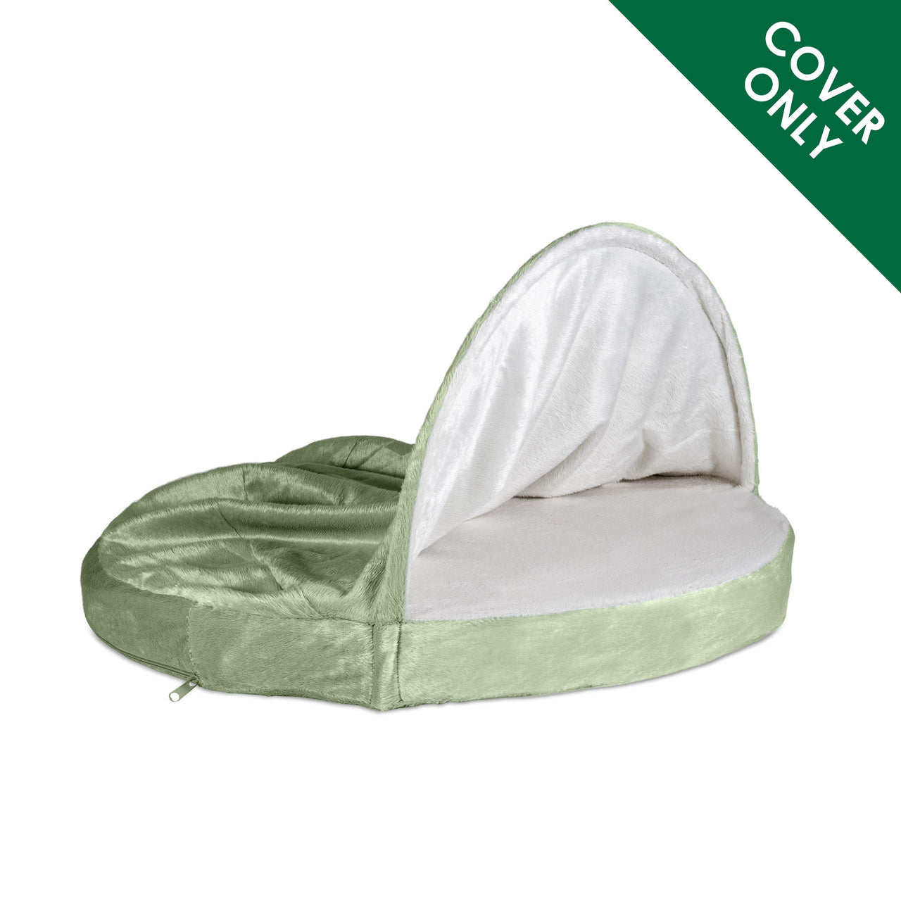 Furhaven Replacement Dog Bed Cover Microvelvet Snuggery, Machine Washable - Sage, 26-inch Microvelvet Sage 26.0"L x 26.0"W x 0.5"Th Snuggery (Cover Only)