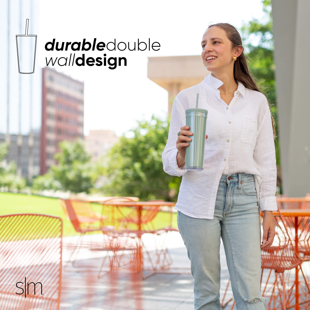 Simple Modern Plastic Tumbler with Lid and Straw | Reusable BPA Free Iced Coffee Cups Double Wall Smoothie Cup | Gifts for Women Men Him Her | Classic Collection | 24oz | Lavender Mist -Lavender Mist