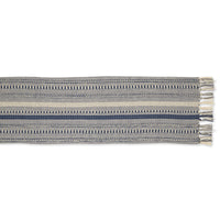 DII Farmhouse Braided Stripe Table Runner Collection, 15x72 (15x77, Fringe Included), French Blue 15x72