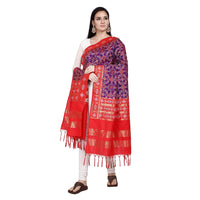 KAPAAHA Women's  Woven Design Silk Blend Dupatta Free Size