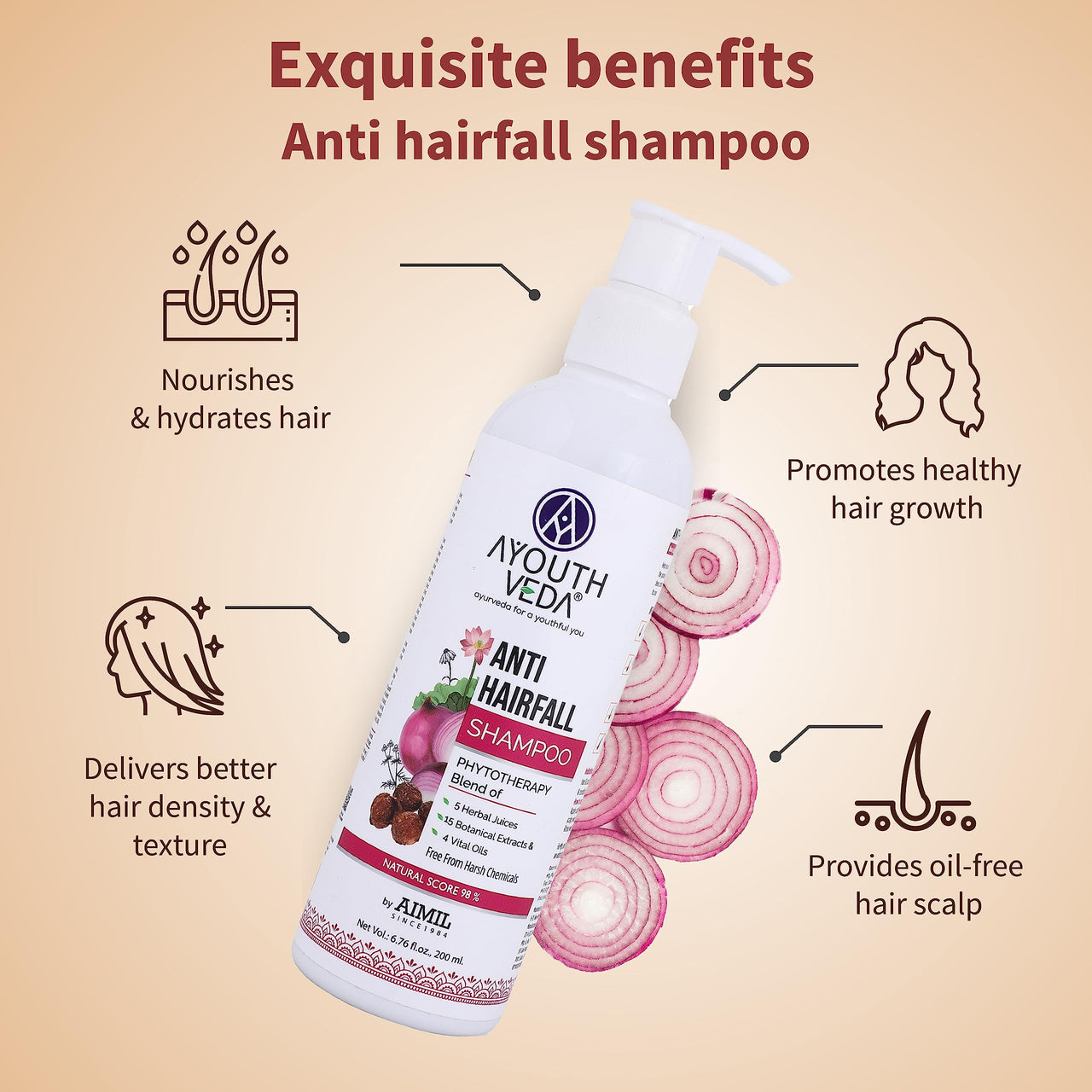 Ayouthveda Anti-hairfall Shampoo 200ml & Protein Hair Oil 100ml Combo Pack for Healthy Hair Growth & Deep Nourishment | Fights Dandruff Control Hair Breakage & Hair Fall | Blend of Essential Oil & Herbal Extracts