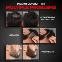 Beardo Blackout Hair Powder 4g - Black | Root Touch Up for Grey Hair | Instantly Covers Grey Roots, Beard Patches & Bald Spots | Thick Black Fiber Hairline Powder | Highly Pigmented, Long-Lasting & Matte Finish | Super-Fine Cover-up