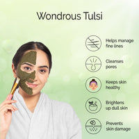 PYOURA Pure Tulsi Powder, 100% Natural No Chemicals Added, Hygienically Dried, Face Pack for Youthful Clear Skin | Pack of 2, Each 100 Grams