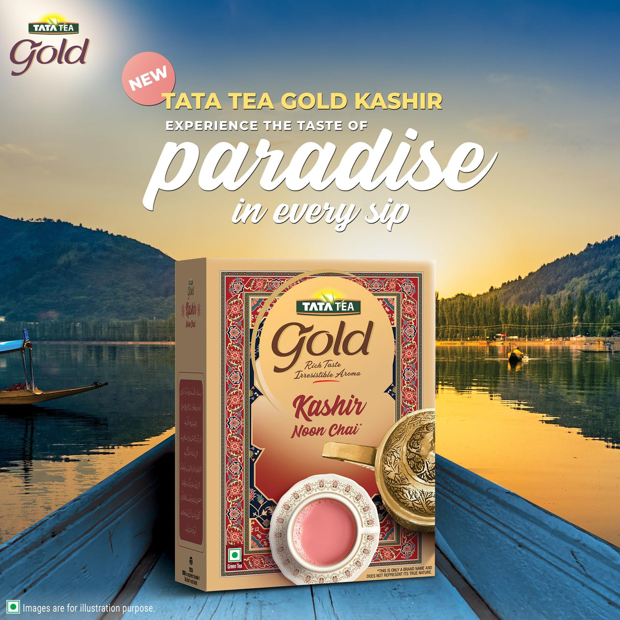 Tata Tea Gold Kashir Noon Chai, 500 Gram, Long Green Tea Leaves, Kashmiri Noon Tea