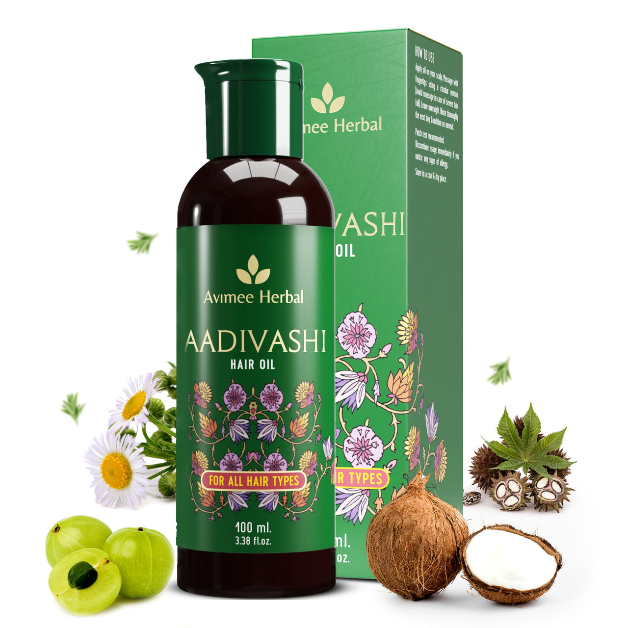 AVIMEE HERBAL Original Adivasi Hair Oil For Hair Fall|With Onion, Rosemary, Castor, Amla, Almond, Coconut, Brahmi & Bhringraj Oil|For Men & Women|100 Ml