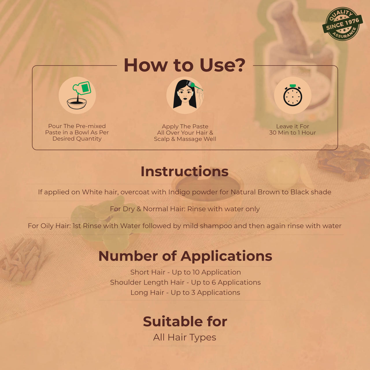 Indus Valley Bio Organic Herbal Henna Paste, 150g Pack of 2 with Applicator Brush