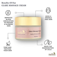 Mellow Herbal Ayurvedic Glare Facial Massage Cream | Deep Hydration & Anti-Aging | Enriched with Jojoba & Almond Oil | Boosts Blood Circulation & Brightens Skin | Paraben & Silicone-Free | 50gm